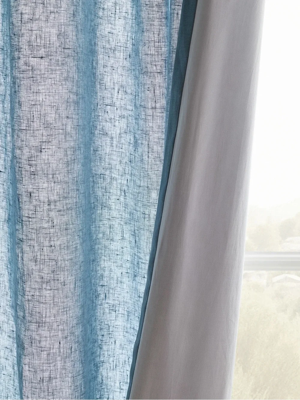NWT QUINCE Set Of 2 48x84 European Linen Curtains Chambray 9100